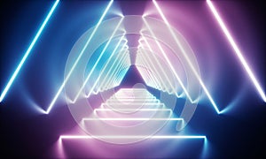 Neon light tunnel