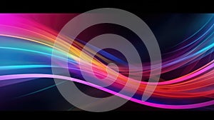 Neon Lights - Abstract Colorful Curve Speed Background with Lines