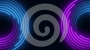 Neon lights  blue and purple seamless loop background motion graphics animation