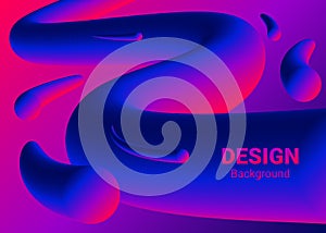 Neon lights blue red tubes background. Halogen or led gradient colorful glowing lines elements. Vector illustration