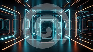 Neon lights reflections