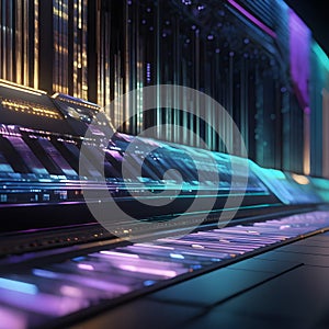 Neon-Lit Infinity Cyber Keyboard Interfac