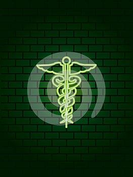 Neon medical symbol