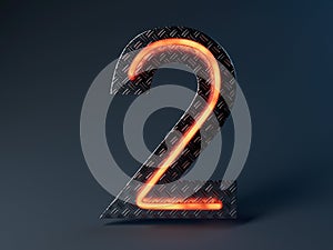 Neon And Metal Number Two