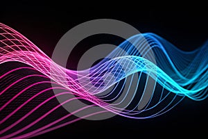 Neon metallic pink and blue waves