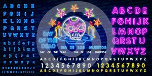 Neon Mexican icons. Icon from Cinco De Mayo. Mexico neon sign. Cactus, Flag Mexico, Tequila, Mexican hat, Skull, Taco, Maracas,