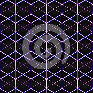 Neon mosaic frames seamless pattern