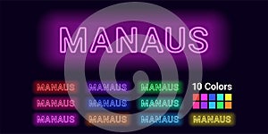 Neon name of Manaus city