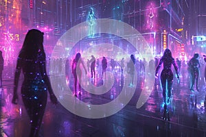 Neon Nights: Holographic Dance in the City of Lights