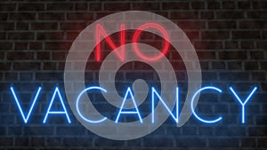 Neon NO VACANCY sign photo