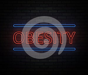 Neon obesity concept.