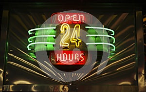 Neon Open 24 Hours Sign