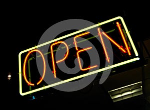 Neon OPEN sign