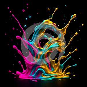 Neon Paint Splash AI-GENERATED