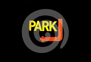 Neon Parking Sign