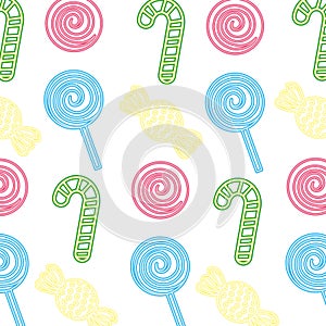 neon pattern sweet candies caramels background