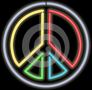 Neon peace sign
