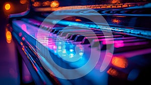 Neon Piano Keys