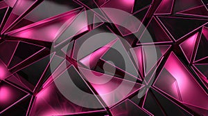 Neon pink and black geometric background. Black Friday Sale, Cyber Monday concept. Abstract modern glowing magenta