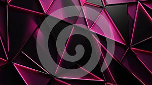 Neon pink and black geometric background. Black Friday Sale, Cyber Monday concept. Abstract modern glowing magenta