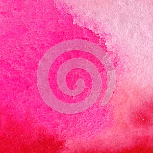 Neon pink, red watercolor texture with granulation photo