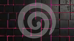 Neon Pink Square Pattern Background Design, or tech-themed projects photo