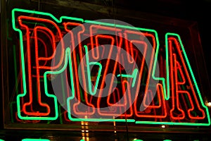 Neon pizza sign