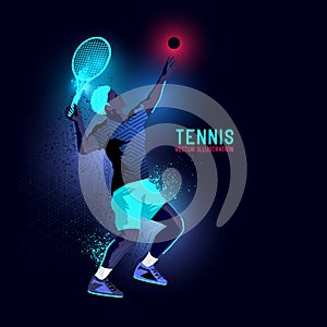 Neon Pro Tennis Player Vector