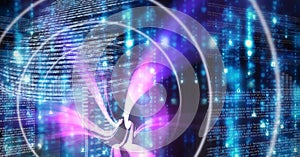 Neon purple light trails