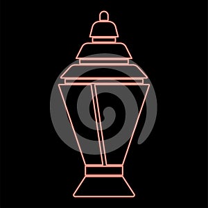 Neon ramadan kareem lantern or fanous red color vector illustration image flat style