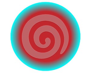 Neon red blue circle ball on white background