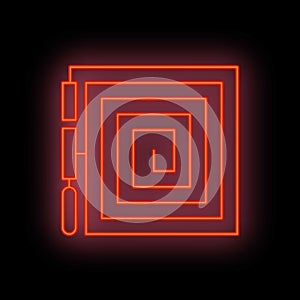 Neon red cpu chip processing data on motherboard