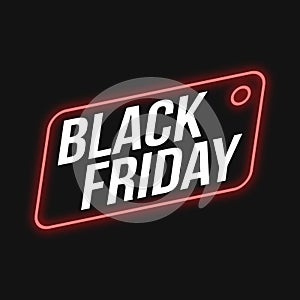 Neon Red Light Ticket Black Friday Template