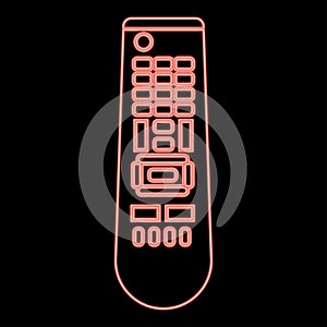 Neon remote control panel red color vector illustration flat style image