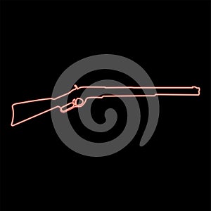 Neon rifle red color vector illustration flat style image photo