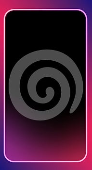 Neon Rounded Rectangle Frame on Gradient Background