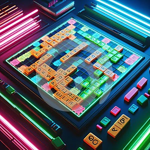 Neon Scrabble A modern twist on Scrabble, with neon colored i