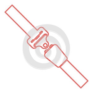 Neon seat belt red color vector illustration image flat style