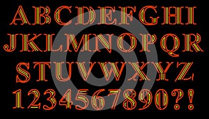 Neon Serif Alphabet