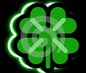 Neon Shamrock four leafed clover photo