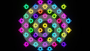 Neon Shimmering Disco Panel. VJ Loop Animation