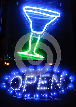 Neon shining signboard