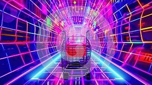 Neon Shopping Cart - E-commerce at Your Fingertips - Generative AI