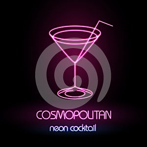 Neon sign. Cocktail