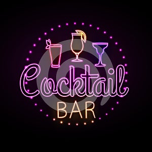 Neon sign. Cocktail bar