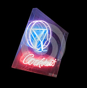 Neon sign COCKTAIL isolated