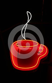 Neon sign coffee cup