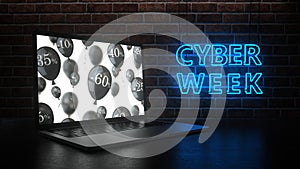 Neon Sign Cyber Week Notebook