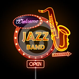 Neon sign Jazz band