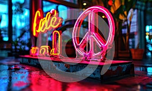 Neon Sign love and peace